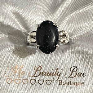 Blue Sandstone Heart Ring